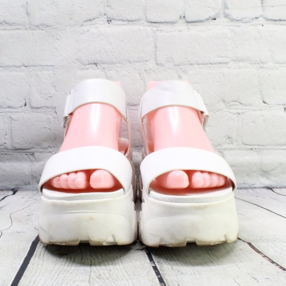 Pull & Bear Leather Platform Strap Sandals Sz 38 - Picture 4 of 9